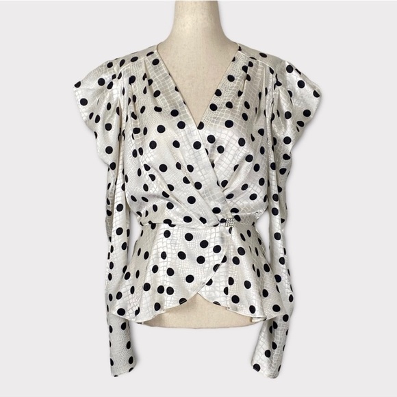 COPY - Polka Dot Satin Blouse - Picture 2 of 9